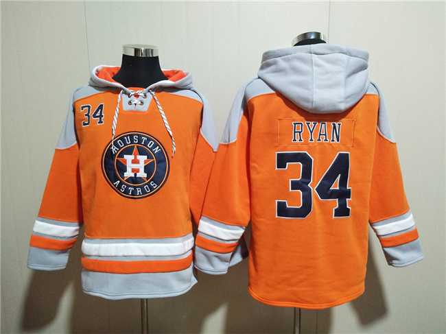 Men's Houston Astros #34 Nolan Ryan Orange Ageless Must-Have Lace-Up Pullover Hoodie,We sell and wholesale Men's Houston Astros #34 Nolan Ryan Orange Ageless Must-Have Lace-Up Pullover Hoodie on line form chian!